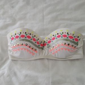 White studded bikini top